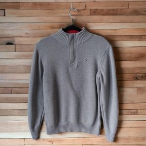 💜3/$25 Tommy Hilfiger Large 16/18 Gray Pullover Sweater Jacket